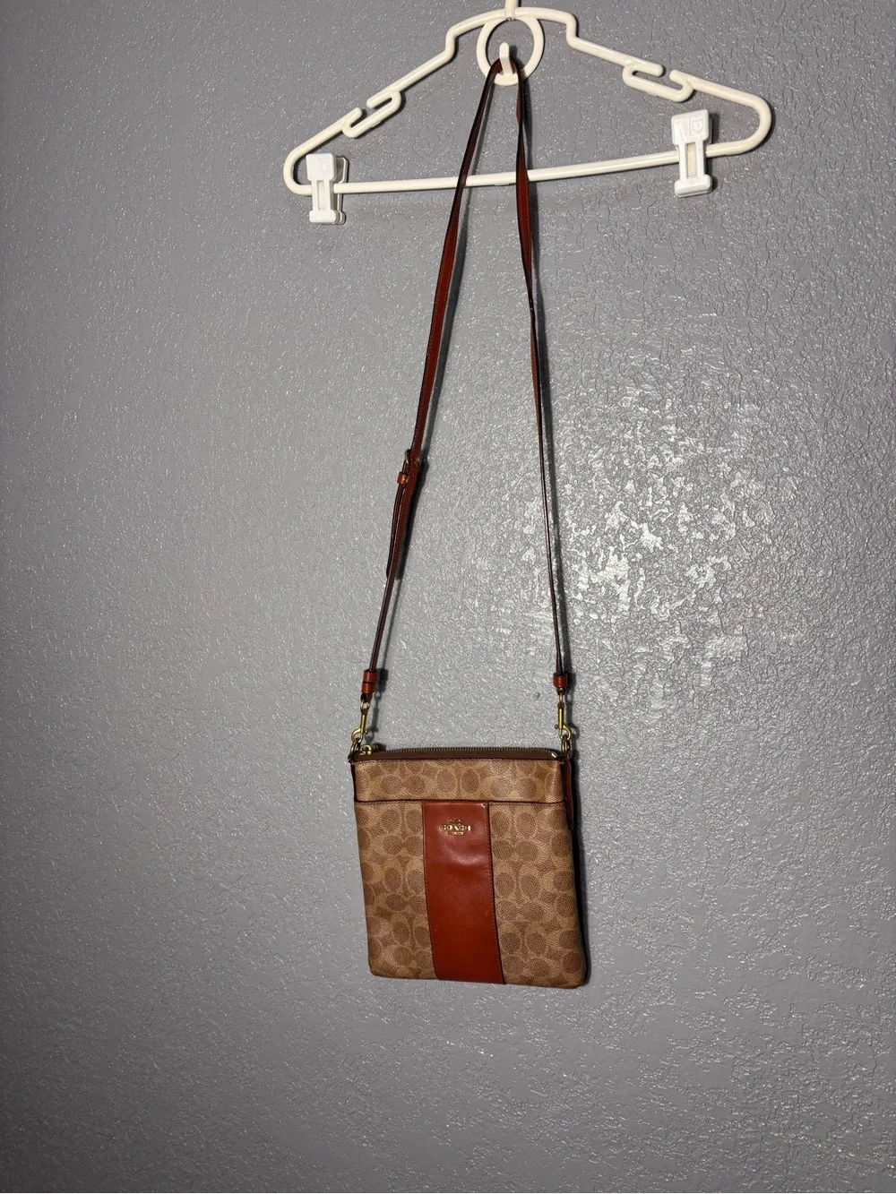 Coach Brown Signature Canvas Crossbody Bag
